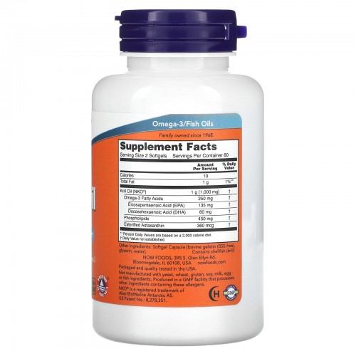 Now Foods, Масло морского криля «Нептун», 500 мг, 120 мягких таблеток Now Foods, Масло морского криля «Нептун», 500 мг, 120 мягких таблеток